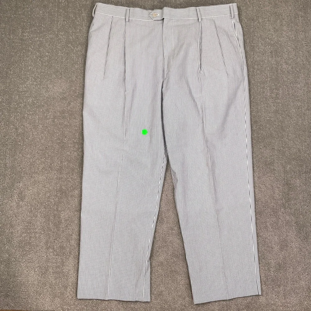Jos A Bank Suit Mens 44R Blue White Seersucker 2-Pc Cotton